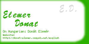 elemer donat business card